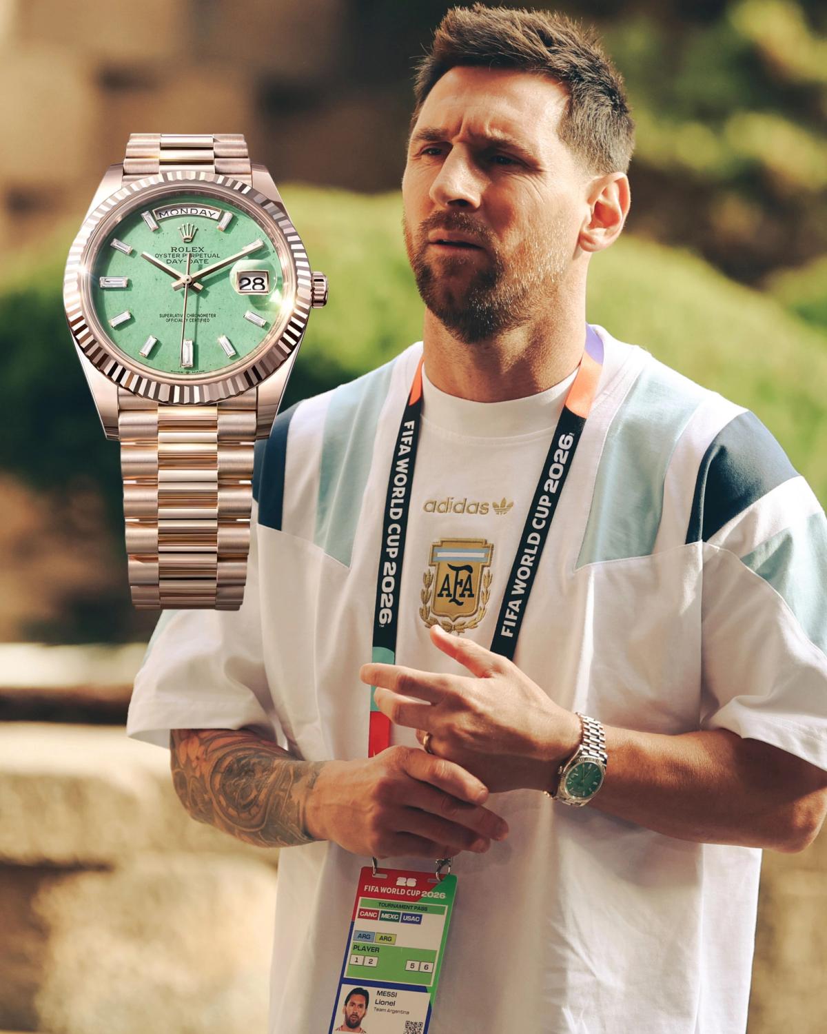 Lionel Messi và Rolex Day-Date 40 Jubilee Gold
