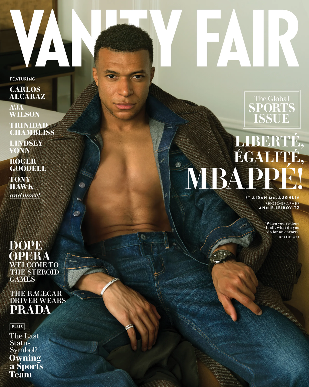 Mbappe trên ảnh bìa tạp chí Mỹ Vanity Fair trong ấn bản hôm 12/5/2026. Ảnh: Vanity Fair