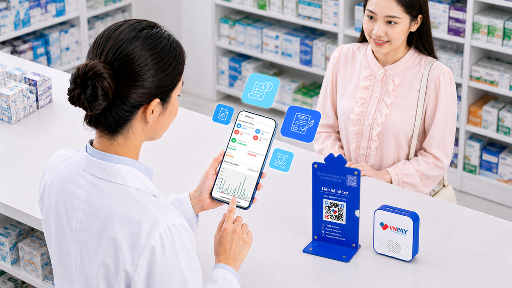 Bộ giải pháp thanh toán và nộp thuế số hỗ trợ hộ kinh doanh, doanh nghiệp đa dạng hình thức thanh toán và cập nhật doanh thu tự động giúp kê khai thuế chính xác. Ảnh: VNPAY