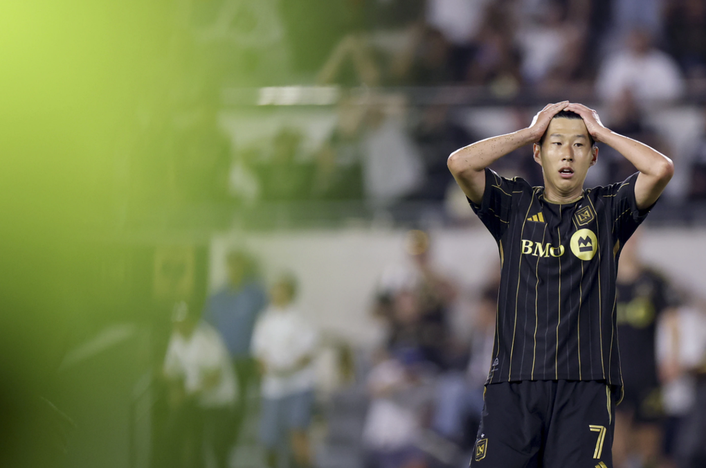 Son Heung-min phản ứng trong trận LAFC gặp San Diego FC tại Los Angeles, California, Mỹ ngày 31/8/2025. Ảnh: AP