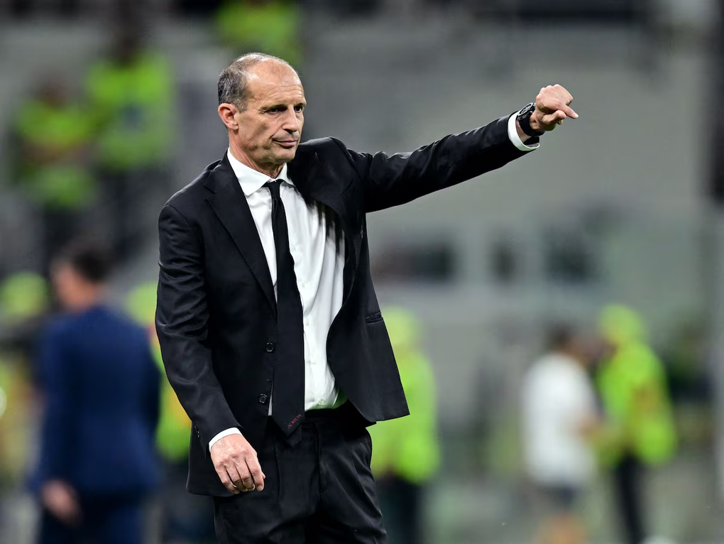 HLV Max Allegri trong trận đấu AC Milan – Cagliari tại sân San Siro, Milan, Italy ngày 24/5/2026. Ảnh: Reuters