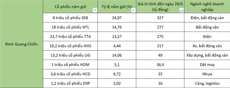 Sếp công ty bất động sản làm cổ đông lớn tại nhiều doanh nghiệp