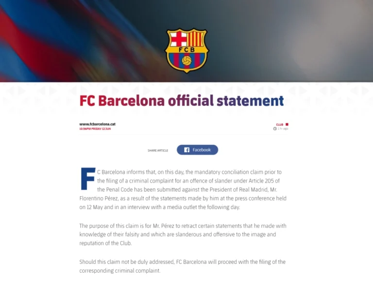 Barca tuyên bố kiện Chủ tịch Real tội vu khống