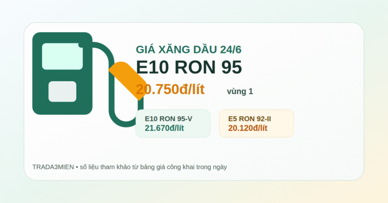 Giá xăng dầu hôm nay 24/6: E10 RON 95 bao nhiêu một lít?