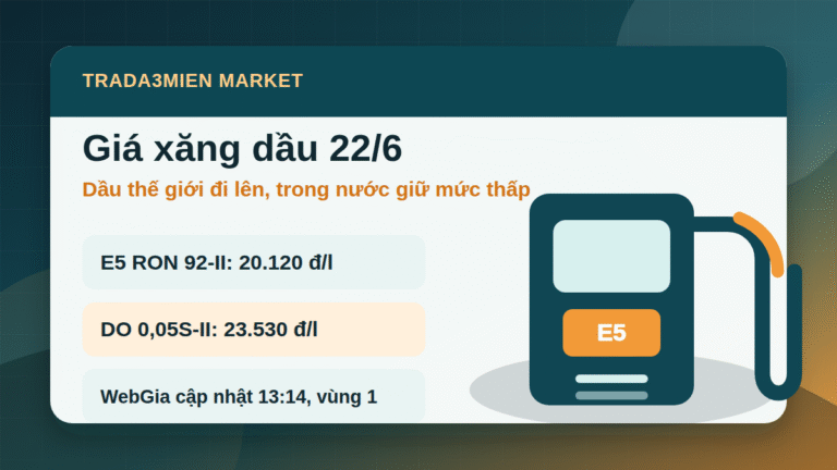 Giá xăng dầu 22/6/2026: dầu thế giới đi lên, trong nước vẫn giữ vùng thấp