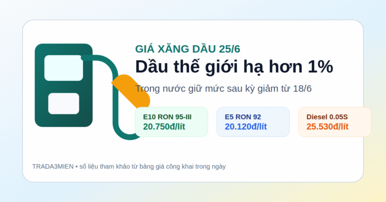 Giá xăng dầu hôm nay 25/6: dầu thế giới giảm hơn 1%, trong nước giữ mức sau kỳ điều chỉnh