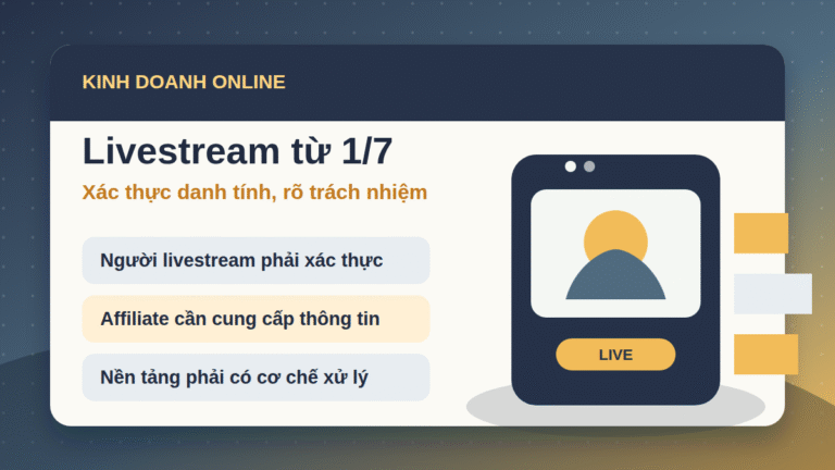 Livestream bán hàng từ 1/7/2026: xác thực danh tính và affiliate cần lưu ý gì?