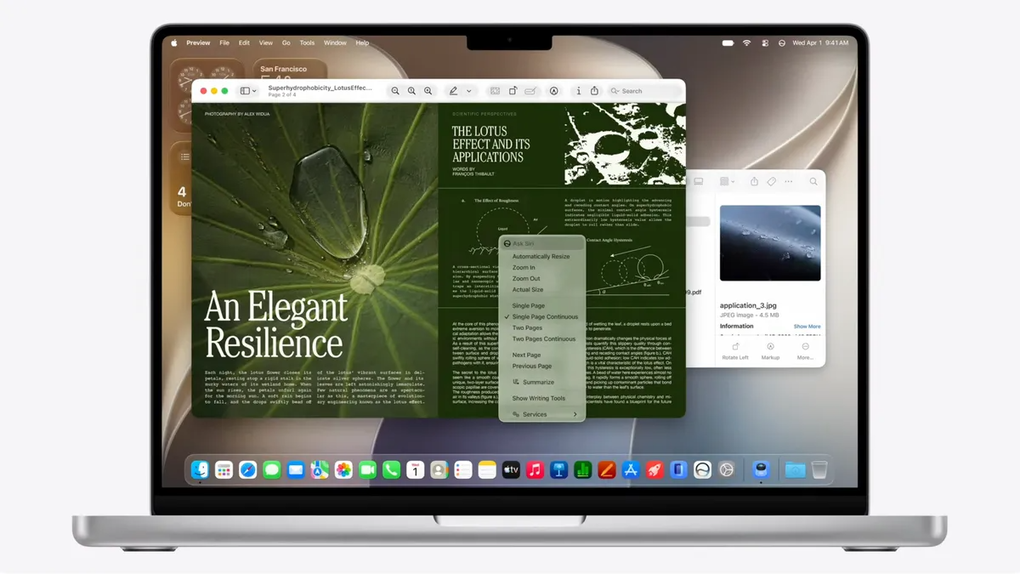 Giao diện macOS 27 được tinh chỉnh theo hướng liền mạch. Ảnh: Apple