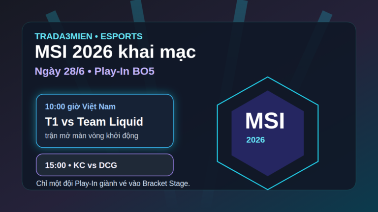 MSI 2026 khai mạc hôm nay 28/6: T1 gặp Team Liquid, KC đấu DCG