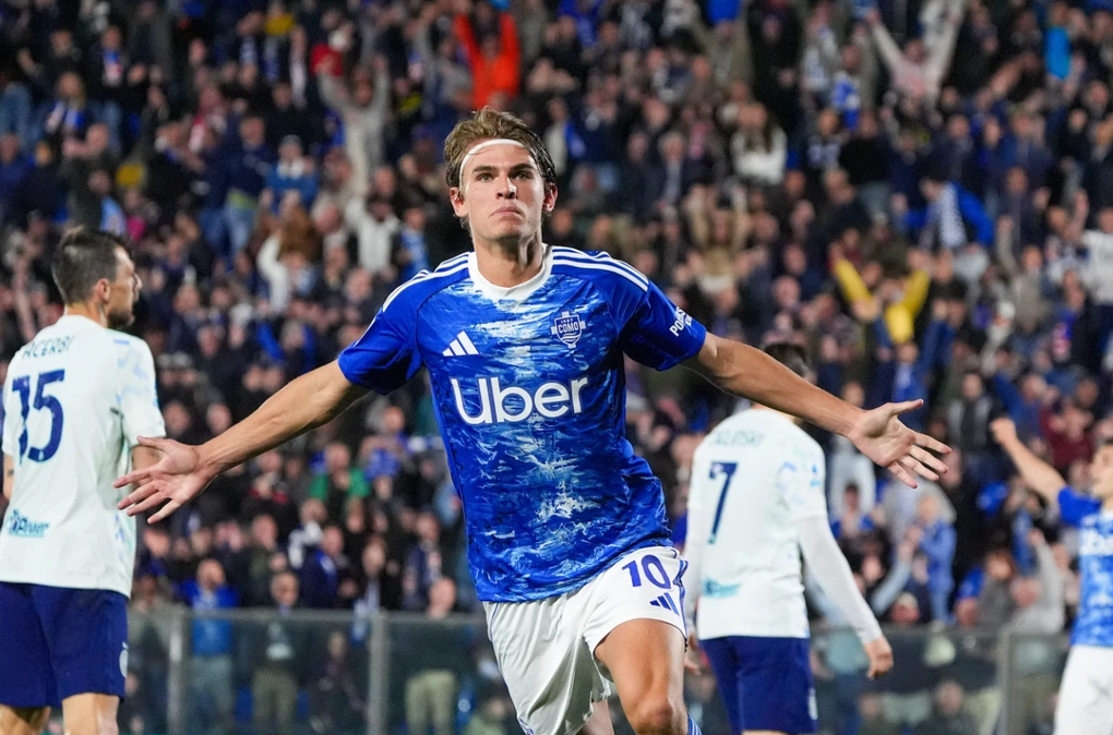 Nico Paz mừng bàn trong trận Como gặp Inter Milan diễn ra tại Como, Italy ngày 12/4/2026. Ảnh: AP