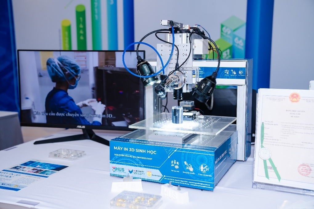Hệ máy in 3D sinh học được phát triển trong dự án VINIF.2020.DA07. Ảnh: VNU