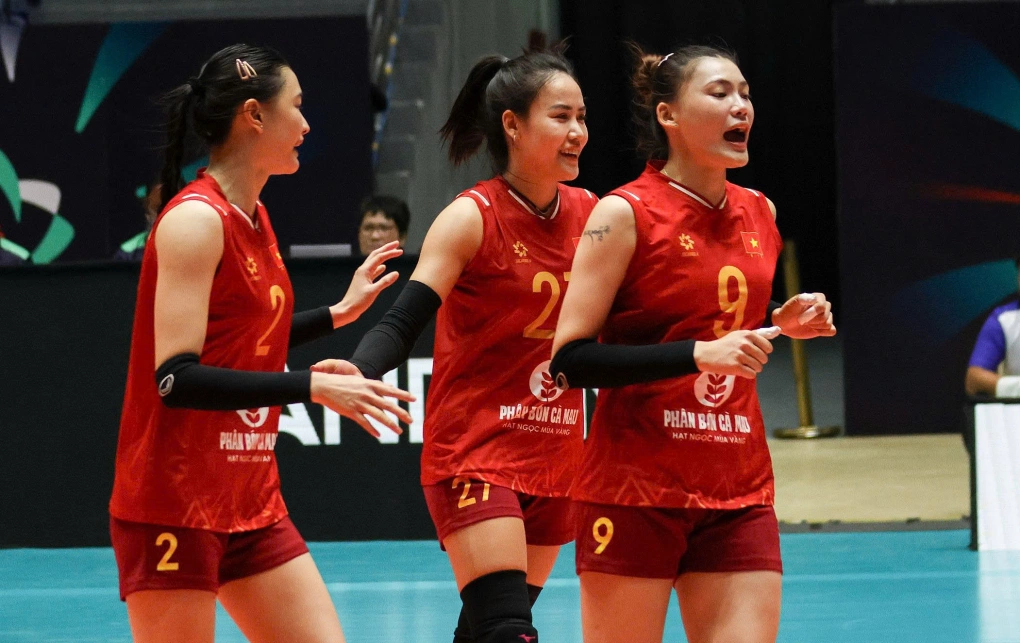 Tuyển bóng chuyền nữ Việt Nam thắng Lebanon 3-0 ở trận ra quân bảng B Giải bóng chuyền nữ châu Á - AVC Cup 2026, sáng 6/6 tại Philippines. Ảnh: AVC