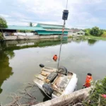 Tài xế tử vong trong ôtô nằm dưới ao