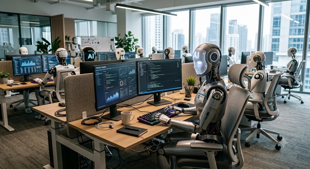 Minh họa robot AI truy cập Internet. Ảnh: Gemini
