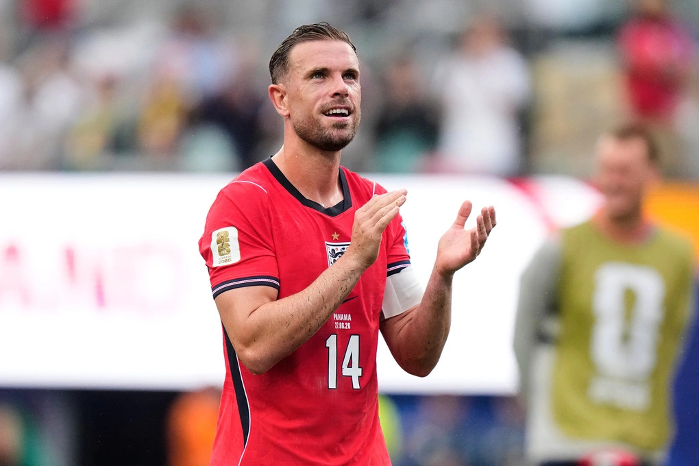 Jordan Henderson ăn mừng sau trận Anh thắng Panama ở bảng L World Cup 2026 trên sân MetLife, East Rutherford, bang New Jersey, Mỹ ngày 27/6/2026. Ảnh: AP