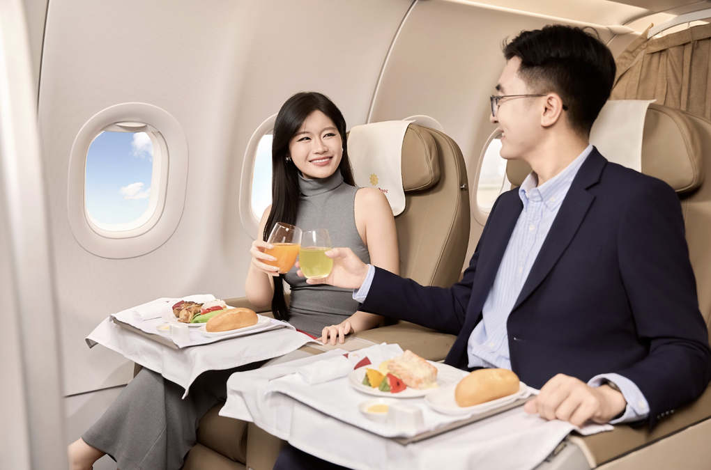 Khách hàng trải nghiệm bay nghỉ dưỡng trên không từ Sun PhuQuoc Airway. Ảnh: SPA