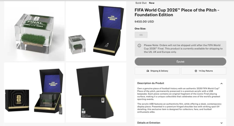FIFA bán mảnh cỏ sân chung kết World Cup giá 450 USD