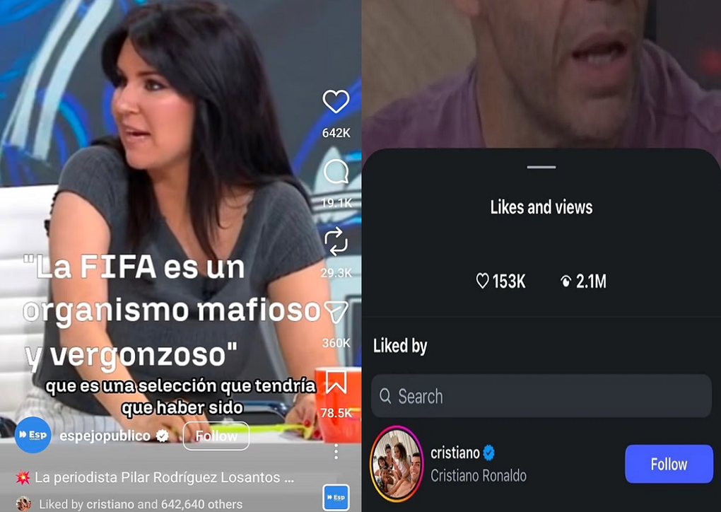 Ronaldo 'thích' bài đăng cáo buộc FIFA thiên vị Messi