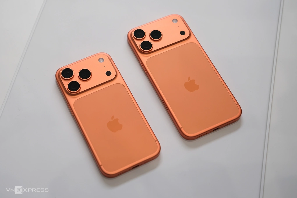iPhone 17 Pro và 17 Pro Max tại lễ ra mắt ở Apple Park năm 2025. Ảnh: Tuấn Hưng