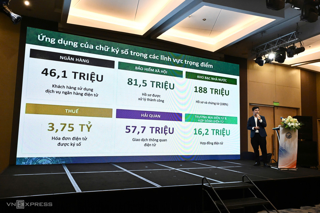 Hội thảo tiêu chuẩn mật mã cho dịch vụ tin cậy hướng tới kỷ nguyên hậu lượng tử do NEAC tổ chức, sáng 21/7. Ảnh: Trọng Đạt