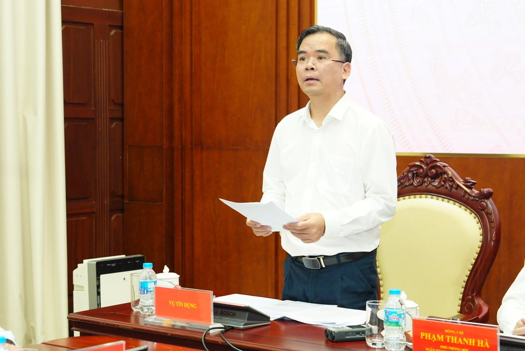 Ông Nguyễn Xuân Bắc, Phó vụ trưởng Tín dụng (Ngân hàng Nhà nước), trả lời câu hỏi tại họp báo Ngân hàng Nhà nước ngày 2/7. Ảnh: Ngân hàng Nhà nước