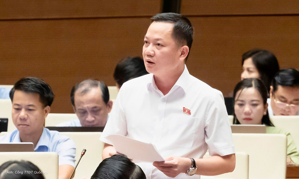 Đại biểu Trịnh Xuân An phát biểu tại phiên thảo luận sáng 22/8. Ảnh: Cổng thông tin điện tử Quốc hội